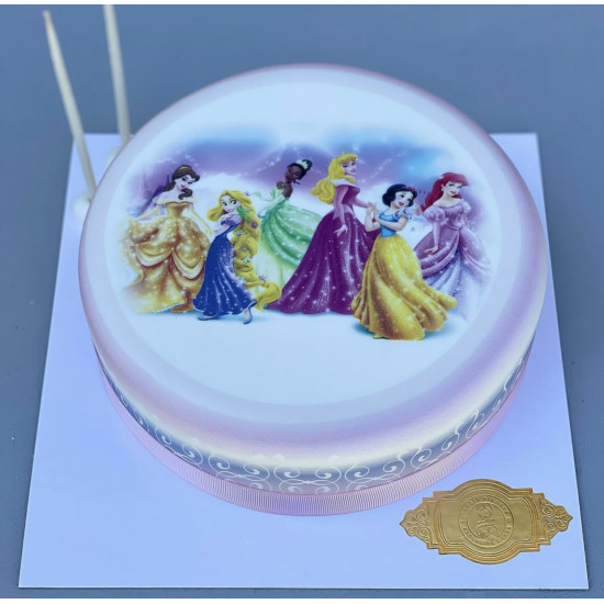 Disney Prensesleri Baskılı Pasta