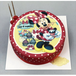 Minnie Mouse Baskılı Pasta